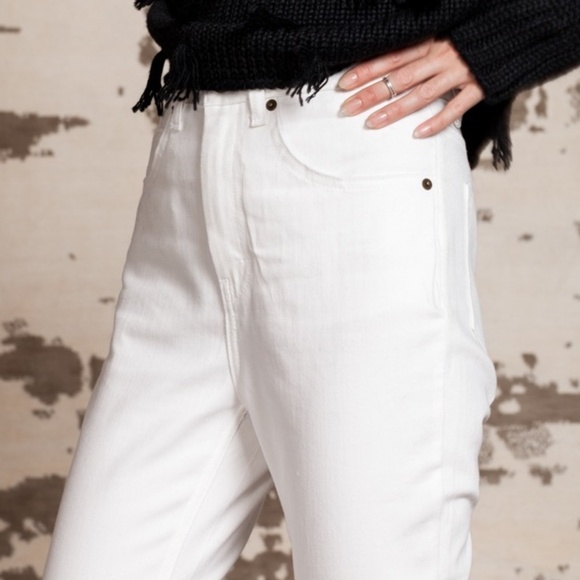 Apiece Apart High Waisted Straight Leg Jeans Sz 2 EUC White - Picture 6 of 14